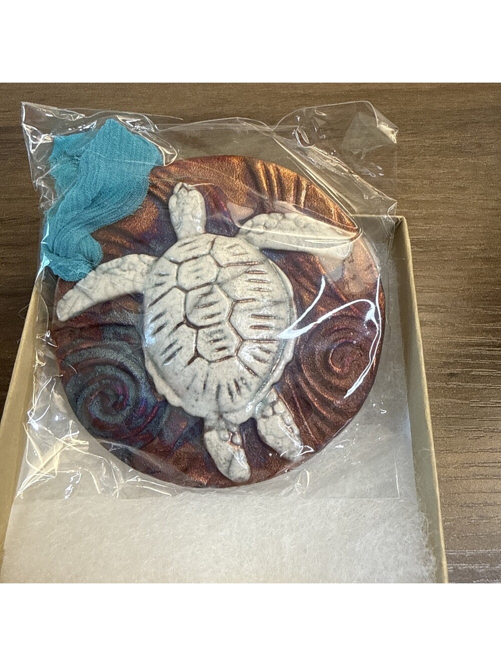 Raku Pottery Ornament Pacific Northwest Vibes Handmade Turtle